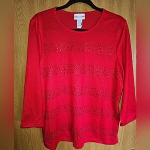 Rebecca Malone Embellished Top, Sz, L NWT